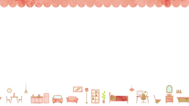 Interior Image Illustration Background Pink — Stockvideo