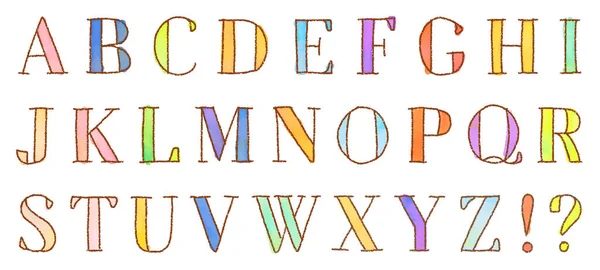 Acuarela Vector Colorido Doodle Alfabetos — Archivo Imágenes Vectoriales