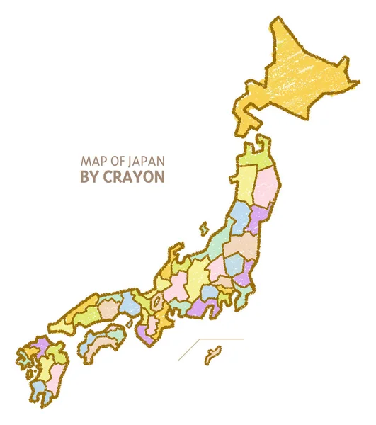 Mapa Japão Por Giz Cera — Vetor de Stock