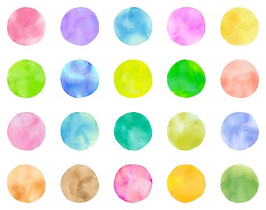 Simge için suluboya vektör derecelendirme çemberleri