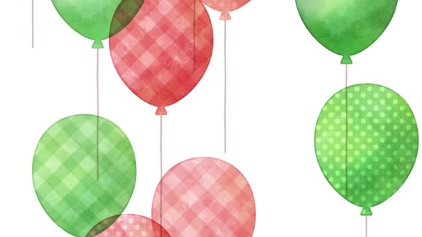 Animation Illustration Ballon Aquarelle Pour Noël — Video
