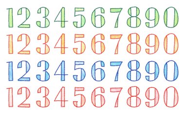 suluboya vektör renkli karalama numaraları