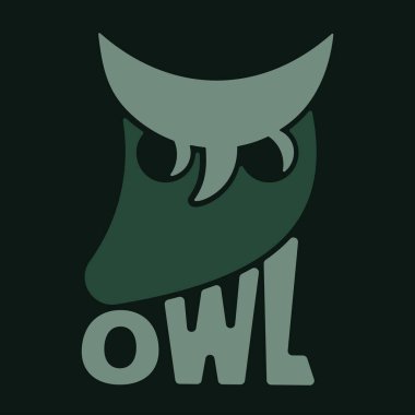 Baykuş logosu çizimi. Renkli logo tasarımlı baykuş logosu