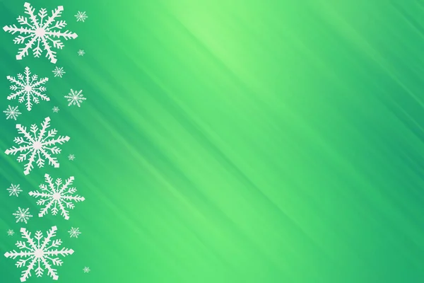 冬季绿色薄荷酸橙黄色饱和明亮的梯度背景与随机雪花横向和对角线光条纹 圣诞节 新年贺卡 带有复印空间 可用于网站 小册子 印刷和设计 — 图库照片
