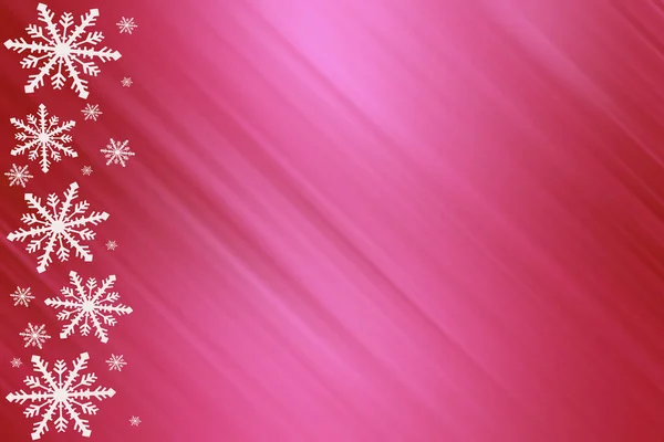 Winter Pink Rose Red Saturated Bright Gradient Background Random Snowflakes — Stock Photo, Image