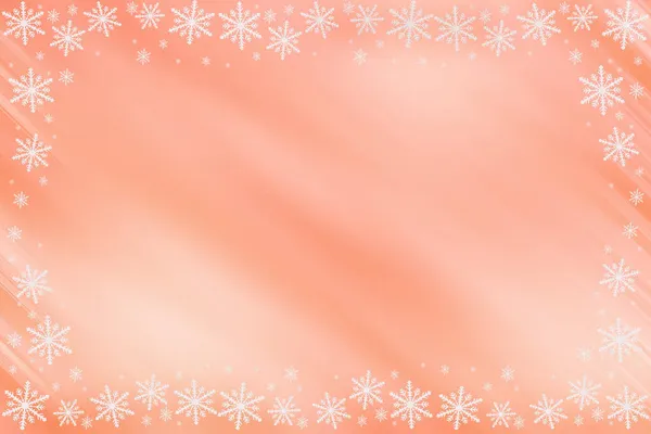 冬季粉红米色的玫瑰饱满的明亮的梯度背景 对角线倾斜的波浪和白色雪花顶部 沿着轮廓 可用于网站 小册子 印刷和设计 这是一个很好的祝贺 — 图库照片
