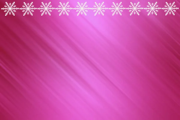 Winter Pink Rose Red Saturated Bright Gradient Background Snowflakes Top — 图库照片