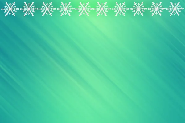 Winter Green Turquoise Mint Yellow Saturated Bright Gradient Background Snowflakes — Stockfoto