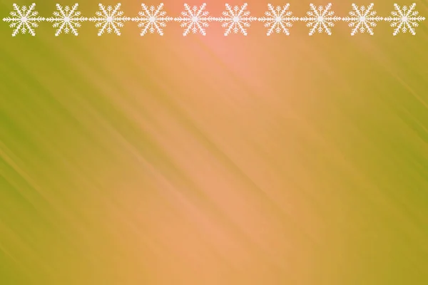 Winter Green Yellow Pink Saturated Bright Gradient Background Snowflakes Top — Stock Fotó