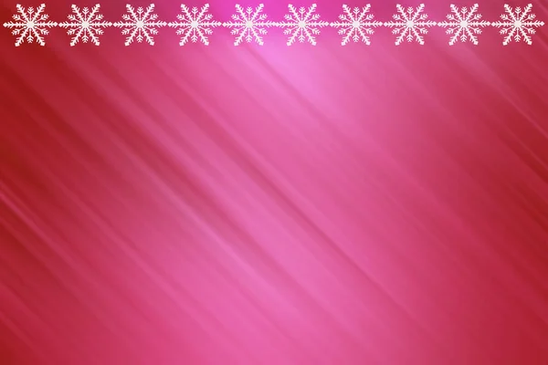 Winter Pink Rose Red Saturated Bright Gradient Background Snowflakes Top — 图库照片