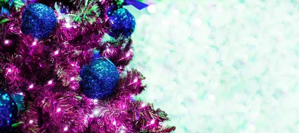 Hintergrund Sind Weihnachten Und Silvester Schöne Weitwinkel Urlaubsvorlage Mit Türkisblauen — Stockfoto