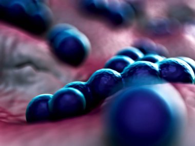 3d illüstrasyon - MRSA Bakteri veya Süper Böcek Bakterisi