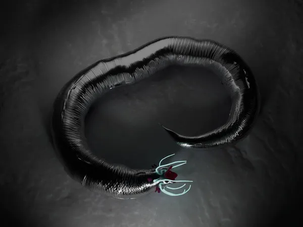 3Dイラスト Nematode Worm — ストック写真