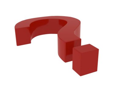 kırmızı soru işareti beyaz üzerine izole