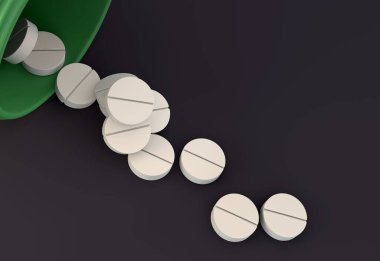Aspirin haplarına yakın çekim