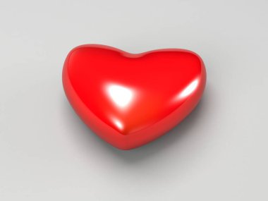 Arka planda 3D parlak kalp