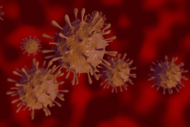 Renkli arka planda domuz gribinin gösterimi