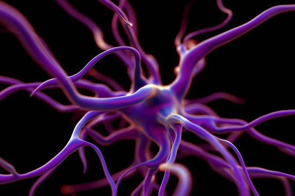 Рендеринг Активные Нервные Клетки — стоковое фото