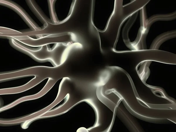 Rendering Active Nerve Cell — Stock Photo, Image