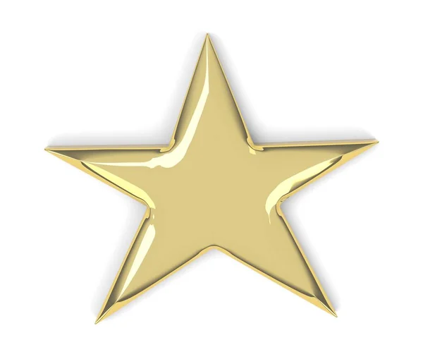 Golden Star Üzerinde Beyaz Izole — Stok fotoğraf