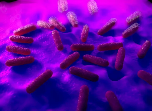 Ilustracja Komórek Bakterii — Zdjęcie stockowe