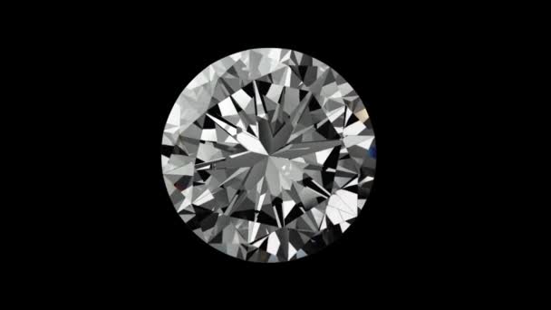 Beautiful Big Shiny Diamond Black Background — Stock Video