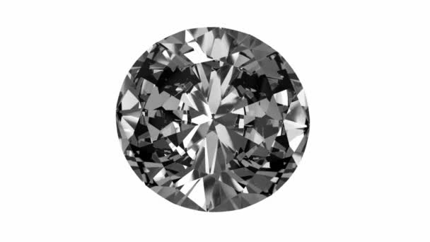Hermoso Diamante Brillante Grande Sobre Fondo Blanco — Vídeo de stock