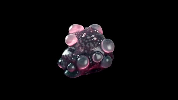 Closeup Των Καρκινικών Κυττάρων Απόπτωση — Αρχείο Βίντεο