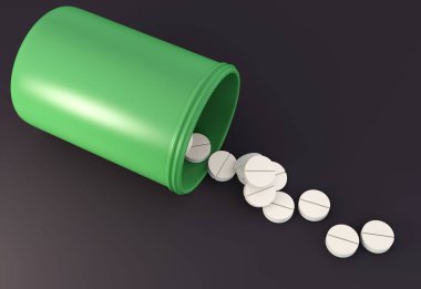Aspirin haplarına yakın çekim