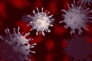 Renkli arka planda domuz gribinin gösterimi