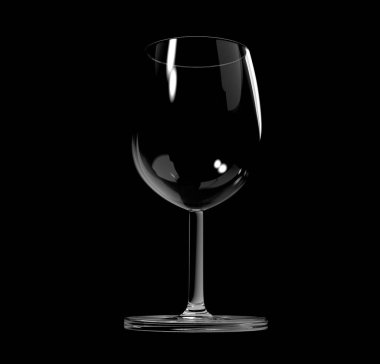 Siyah arka planda gölgesi olan boş bir bardak.