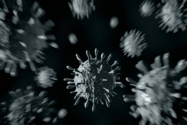 Arka planda Domuz Gribi illüstrasyonu, H1N1