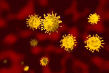 Renkli arka planda domuz gribinin gösterimi