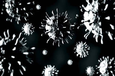 Arka planda Domuz Gribi illüstrasyonu, H1N1