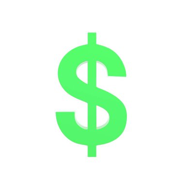 Dolar işareti beyaz üzerine izole