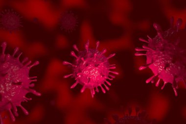 Renkli arka planda domuz gribinin gösterimi