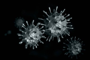 Arka planda Domuz Gribi illüstrasyonu, H1N1