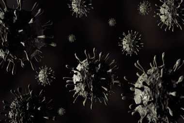 Renkli arka planda domuz gribinin gösterimi