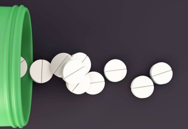 3D illüstrasyon - Aspirin tableti