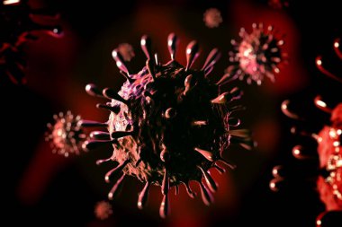 Renkli arka planda domuz gribinin gösterimi