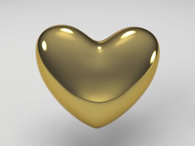 Arka planda 3D parlak kalp