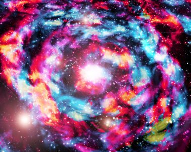 Gezegen ve galaksinin yıldızları serbest uzayda