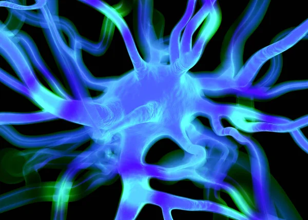 Neuron Eller Nervceller Som Ingår Nervsystemet Och Som Bearbetar Och — Stockfoto