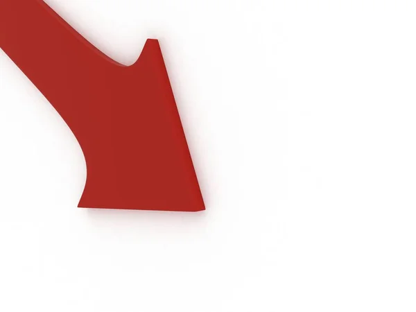 白い背景に赤い3D幾何学的矢印 — ストック写真