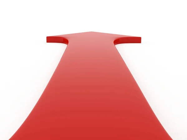 白い背景に赤い3D幾何学的矢印 — ストック写真