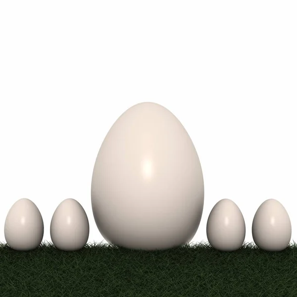 Witte Eieren Witte Achtergrond — Stockfoto
