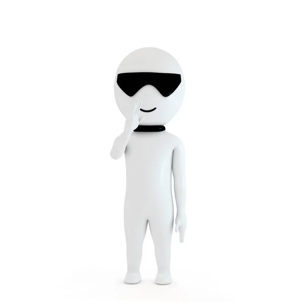 Візуалізація Людини Окулярах Краватці Ізольовані Білому — стокове фото
