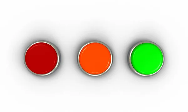 Κόκκινα Κουμπιά Ένα Σύνολο Διαφορετικών Χρωμάτων — Φωτογραφία Αρχείου