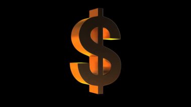 Dolar işareti siyah üzerine izole