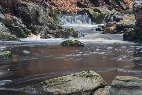 Belçika Ardennes 'de küçük bir dağ nehri